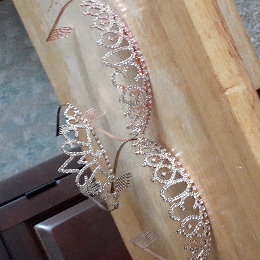 Bundle of 3 Shiny Metal Crystal Tiaras B98